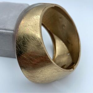 Stinking Vintage 1980s Sculptural Gold Tone Statement Bangle | Runway Bold